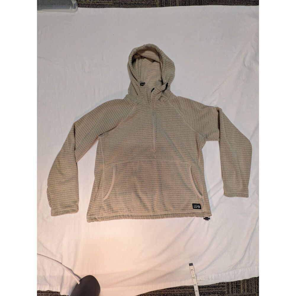 Mountain Hardwear Women’s Medium Beige Polartec Grid Fleece Hooded Pullover